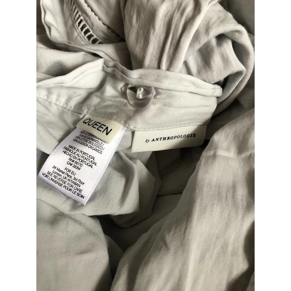 Anthropologie Organic Spa Sateen Duvet Cover Queen
